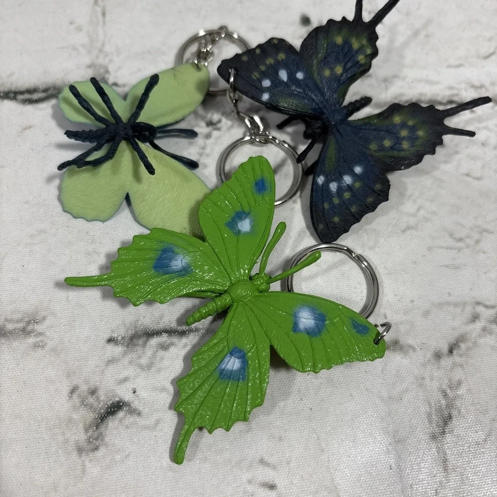 Butterfly‎ Keychains Lot Of 12 Lightweight Figural Stuffers Favors